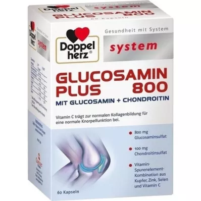 DOPPELHERZ Glucosamina Plus 800 cápsulas del sistema, 60 uds