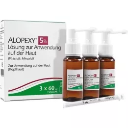ALOPEXY Solución al 5% para aplicación cutánea, 3X60 ml