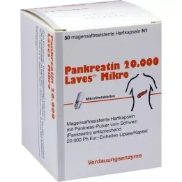 PANKREATIN 20.000 cápsulas duras con recubrimiento entérico Laves Micro, 50 uds