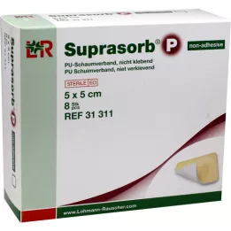 SUPRASORB P PU-Espuma v.no adhesiva 5x5 cm, 8 uds