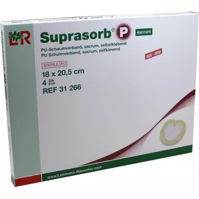 SUPRASORB P PU-Espuma v.autocl.sacro 18x20,5 cm, 4 unid