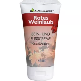 ALPENCOSMED Crema para pies y piernas a base de hojas de vid roja, 150 ml