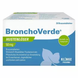 BRONCHOVERDE Expectorante para la tos 50 mg comprimidos efervescentes, 20 uds