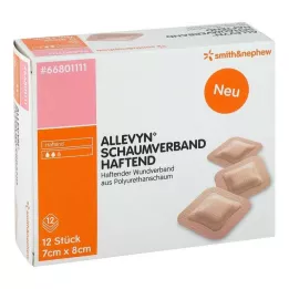 ALLEVYN Apósito de espuma adhesiva de 7x8 cm, 12 uds