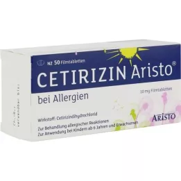 CETIRIZIN Aristo para alergias 10 mg comprimidos recubiertos con película, 50 uds