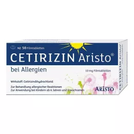 Cetirizina Aristo para alergias 10 mg comprimidos recubiertos con película, 50 piezas
