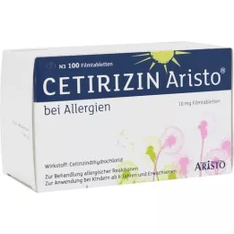 CETIRIZIN Aristo para alergias 10 mg comprimidos recubiertos con película, 100 uds