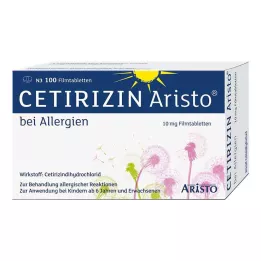 Cetirizina Aristo para alergias 10 mg tabletas recubiertas de película, 100 piezas