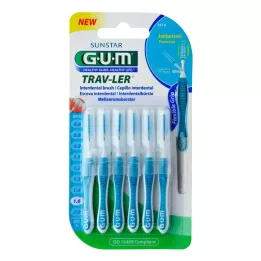 GUM TRAV-LER 1,6 mm abeto azul interdental+6 tapones, 6 uds