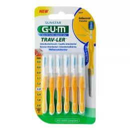 GUM TRAV-LER 1,3 mm abeto amarillo interdental+6 tapones, 6 uds