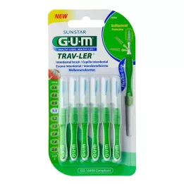 GUM TRAV-LER 1,1 mm abeto verde interdental+6 tapones, 6 uds