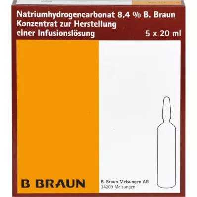 NATRIUMHYDROGENCARBONAT Vidrio B.Braun 8,4%, 5X20 ml