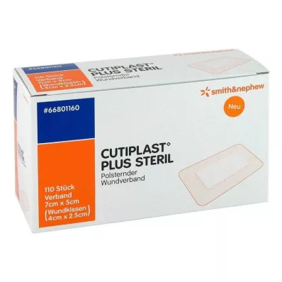 CUTIPLAST Más apósito estéril de 5x7 cm, 110 uds
