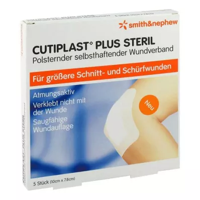 Cutiplast Plus vendaje estéril de 7,8x10 cm, 5 piezas