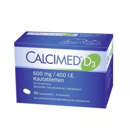 CALCIMED D3 600 mg/400 U.I. Comprimidos masticables, 96 uds