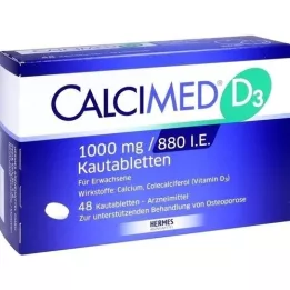 CALCIMED D3 1000 mg/880 U.I. Comprimidos masticables, 48 uds