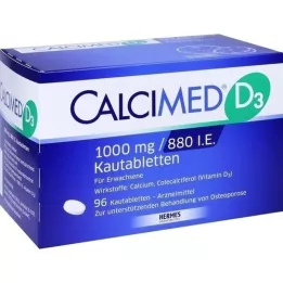 CALCIMED D3 1000 mg/880 U.I. Comprimidos masticables, 96 uds