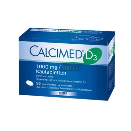 CALCIMED D3 1000 mg/880 U.I. Comprimidos masticables, 96 uds