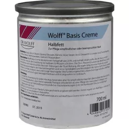 WOLFF Crema base semigrasa, 700 ml