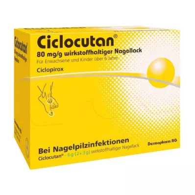 Ciclocutan 80 mg / g de esmalte de uñas activo, 6 g