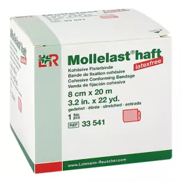 MOLLELAST vendas adhesivas sin látex 8 cmx20 m rojo, 1 ud