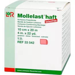 MOLLELAST vendas adhesivas sin látex 10 cmx20 m rojo, 1 ud
