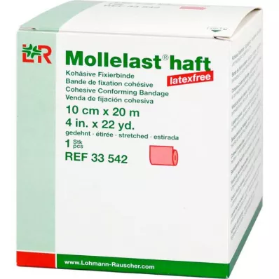 Mollelast adhesivo sin látex 10cmx20m estirado rojo, 1 pieza