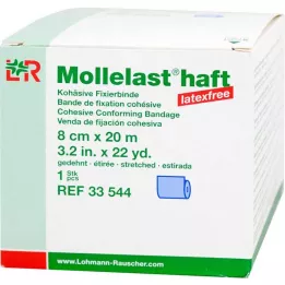 MOLLELAST vendas adhesivas sin látex 8 cmx20 m azul, 1 ud