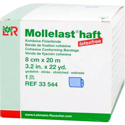 Mollelast adhesivo sin látex 8cmx20m estirado azul, 1ud