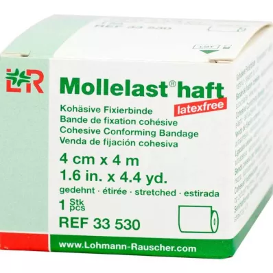 MOLLELAST vendas adhesivas sin látex 4 cmx4 m blanco, 1 ud