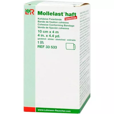 MOLLELAST vendas adhesivas sin látex 10 cmx4 m blanco, 1 ud