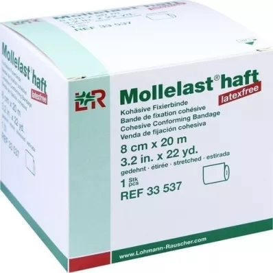 MOLLELAST vendas adhesivas sin látex 8 cmx20 m blanco, 1 ud