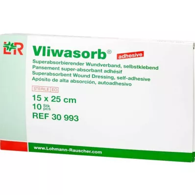 Vliwasorb adhesivo superabsorbente compresa de alta absorbencia 15x25 cm, 10 piezas