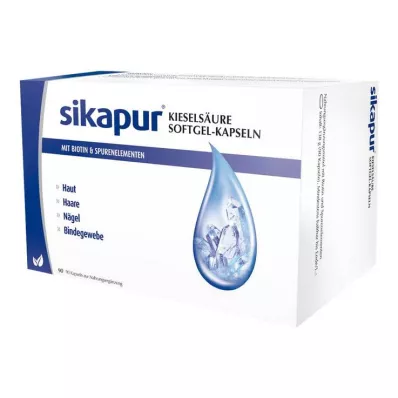 SIKAPUR Cápsulas de gelatina blanda de ácido silícico con biotina, 90 uds