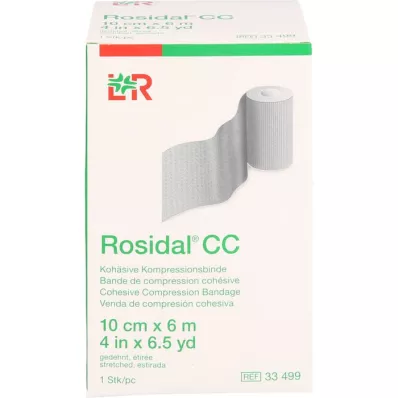 ROSIDAL CC Venda de compresión cohesiva 10 cm x 6 m, 1 ud