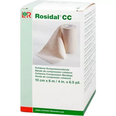ROSIDAL CC Venda de compresión cohesiva 10 cm x 6 m, 1 ud