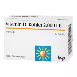 VITAMIN D3 KÖHLER 2.000 U.I. cápsulas, 20 uds