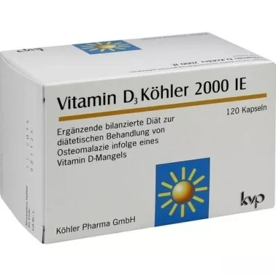 VITAMIN D3 KÖHLER 2.000 U.I. cápsulas, 120 uds