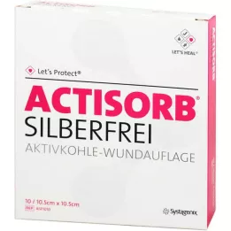 ACTISORB SILBERFREI 10,5x10,5 cm carbón activado, 10 uds