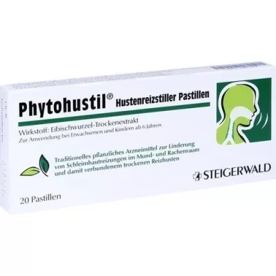 PHYTOHUSTIL Pastillas para aliviar la irritación de la tos, 20 uds