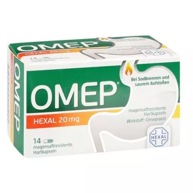 OMEP HEXAL 20 mg cápsulas duras con recubrimiento entérico, 14 uds