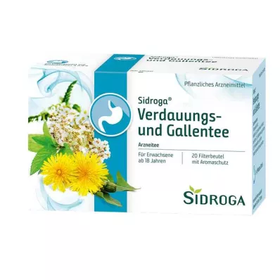 Bolsas de filtro de té digestivo y biliar Sidroga, 20x2,0 g