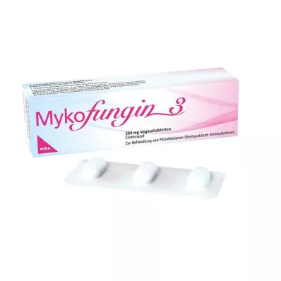 Mykofungin 3 tabletas vaginales 200 mg, 3 piezas