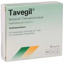 TAVEGIL Solución inyectable 2 mg/2 ml ampollas, 5X2 ml