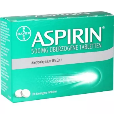 ASPIRIN 500 mg comprimidos recubiertos, 20 uds