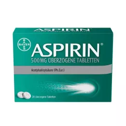 ASPIRIN 500 mg comprimidos recubiertos, 20 uds
