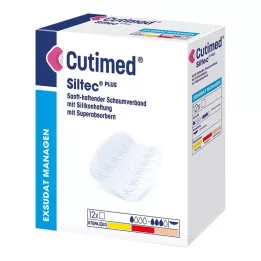 CUTIMED Apósito de espuma Siltec Plus adhesivo de 5x6 cm, 12 uds