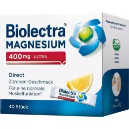 BIOLECTRA Magnesio 400 mg ultra Directo Limón, 40 uds