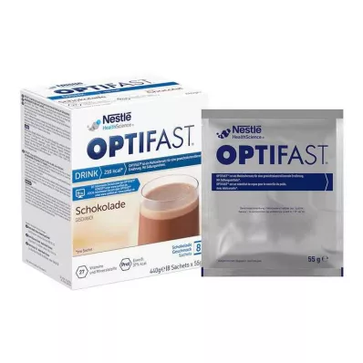 Optifast bebida casera en polvo de chocolate, 8x55 g