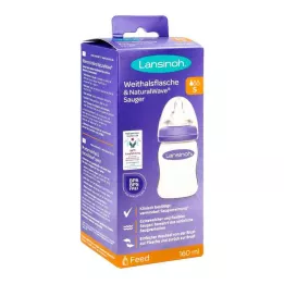 LANSINOH Frasco de cuello ancho 160 ml con tetina S, 1 ud